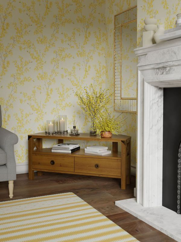 Laura Ashley Balmoral 2 Drawer Corner TV Unit in Honey