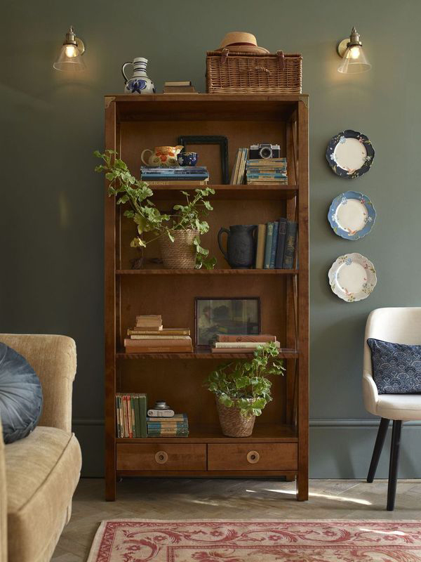 Laura Ashley Balmoral 2 Drawer Single Bookcase in Honey