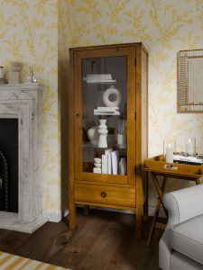 Laura Ashley Balmoral 1 Door 1 Drawer Display Unit in Honey | Shackletons