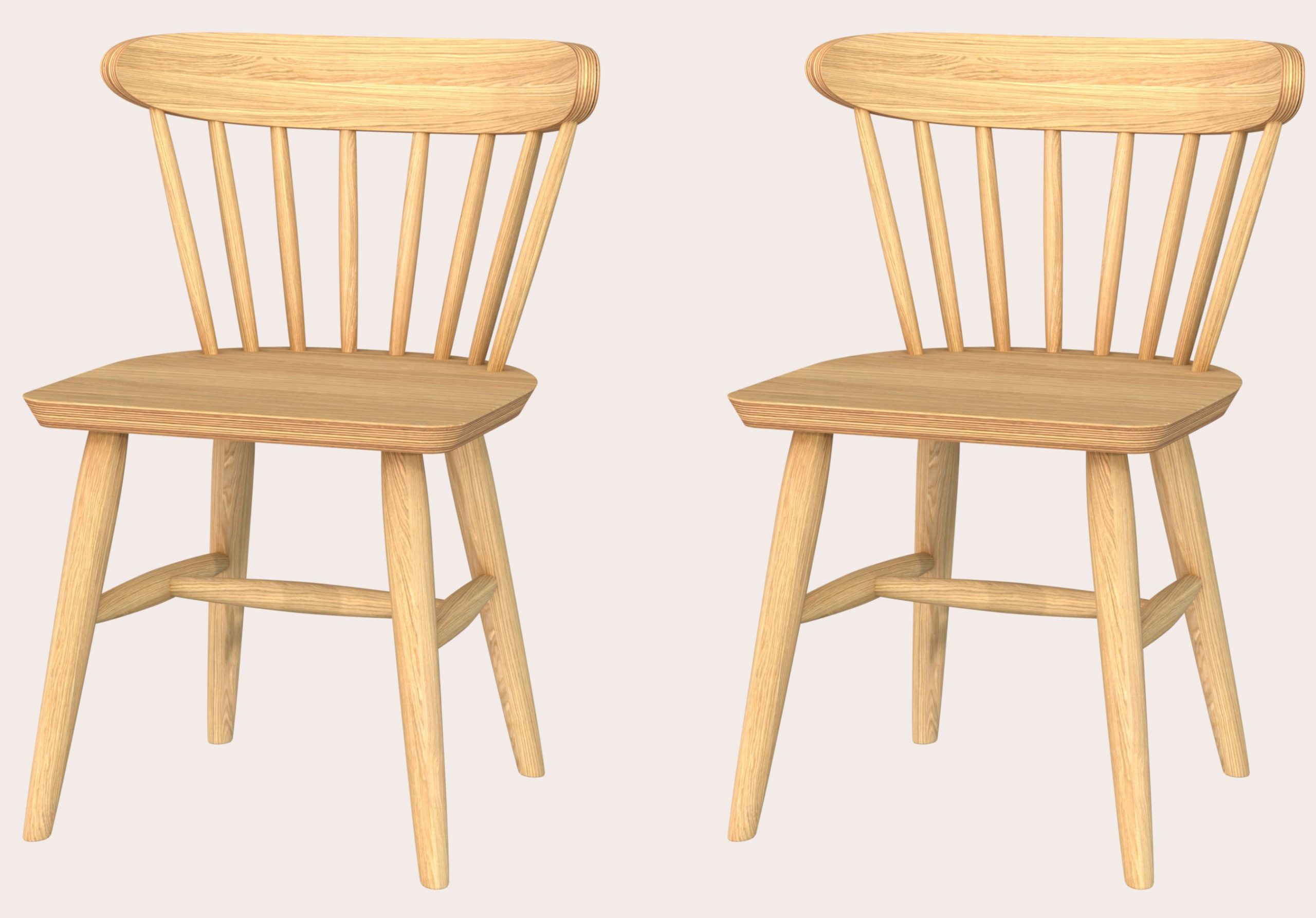 Laura Ashley Brecon Pair of Dining Chairs in Oak