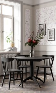 Laura Ashley Brecon Extending Round Dining Table in Black | Shackletons