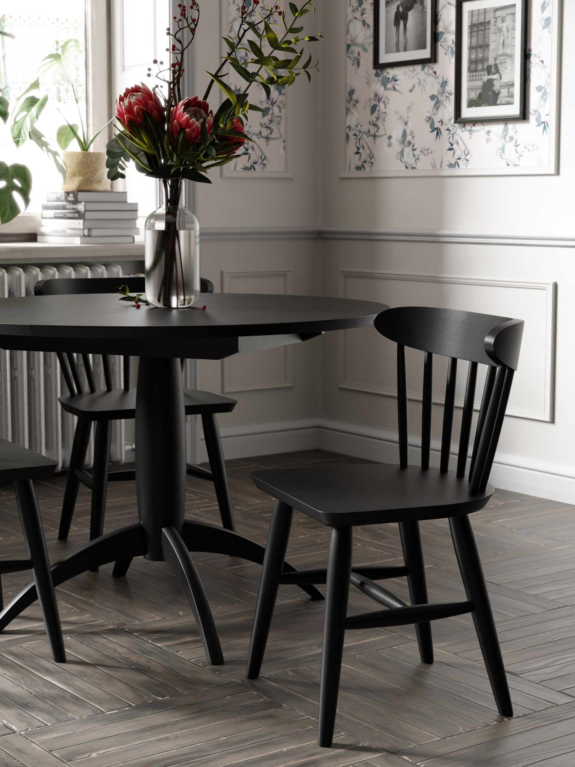 Laura Ashley Brecon Pair of Dining Chairs in Black