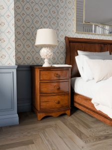 Laura Ashley Broughton 3 Door Bedside Chest in Dark Finish | Shackletons