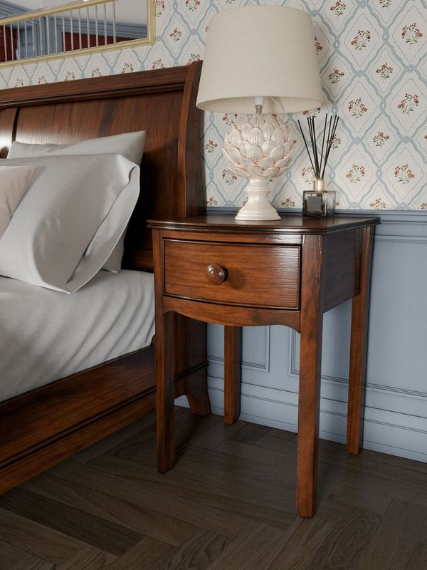 Laura Ashley Broughton Bedside Table in Dark Finish