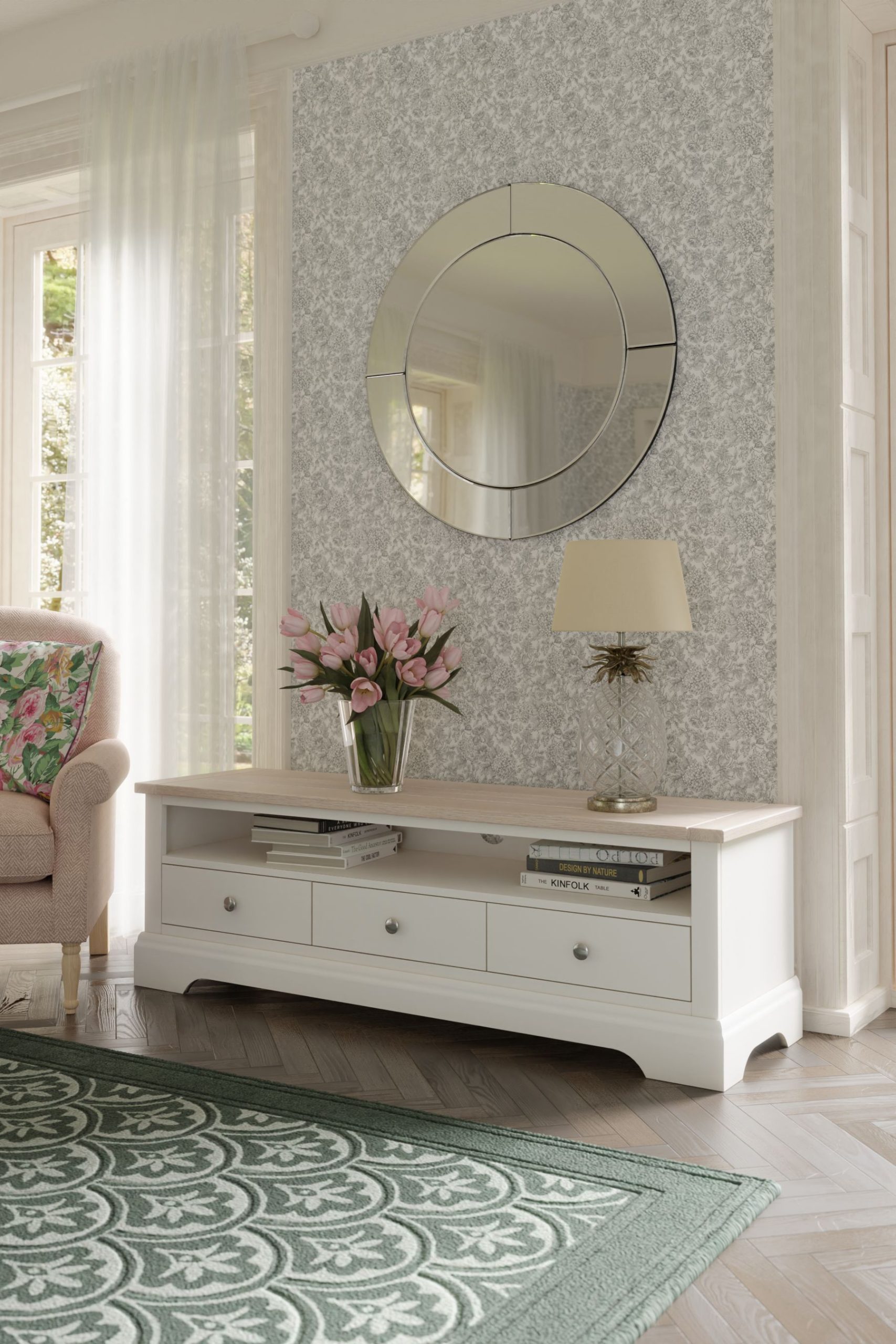 Laura Ashley Dorset Wide TV Unit in White