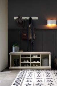 Laura Ashley Dorset Shoe Storage Bench in White | Shackletons