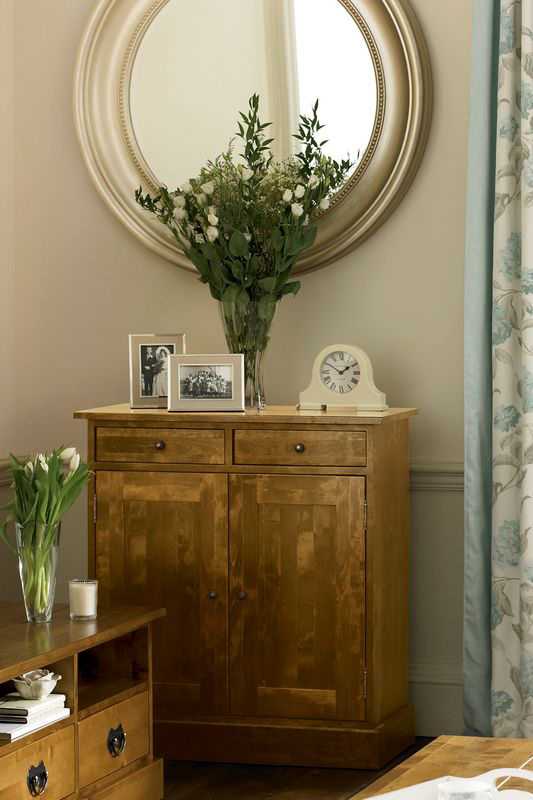 Laura Ashley Garrat Honey 2 Door 2 Drawer Narrow Sideboard