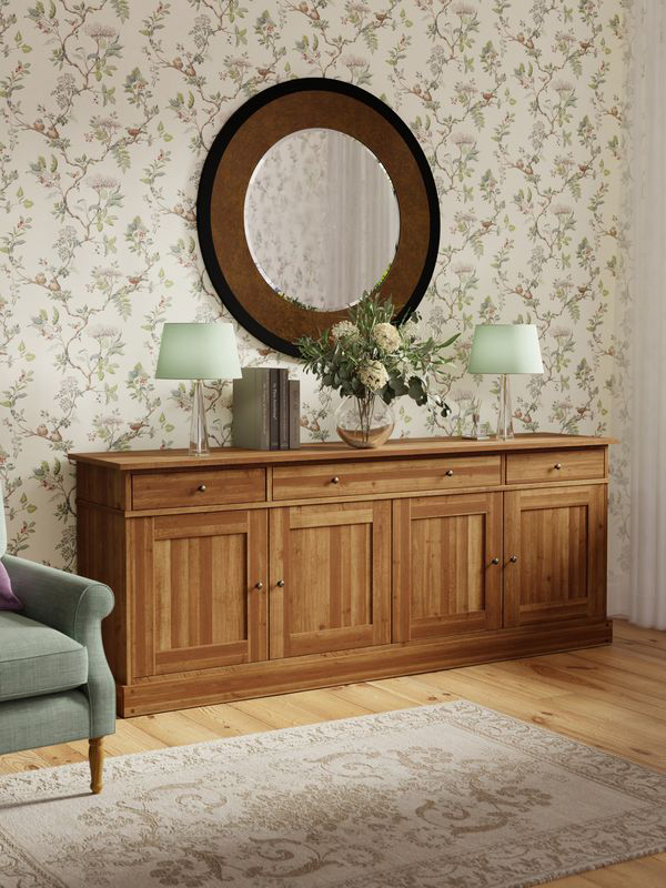 Laura Ashley Garrat Honey 4 Door 3 Drawer Sideboard