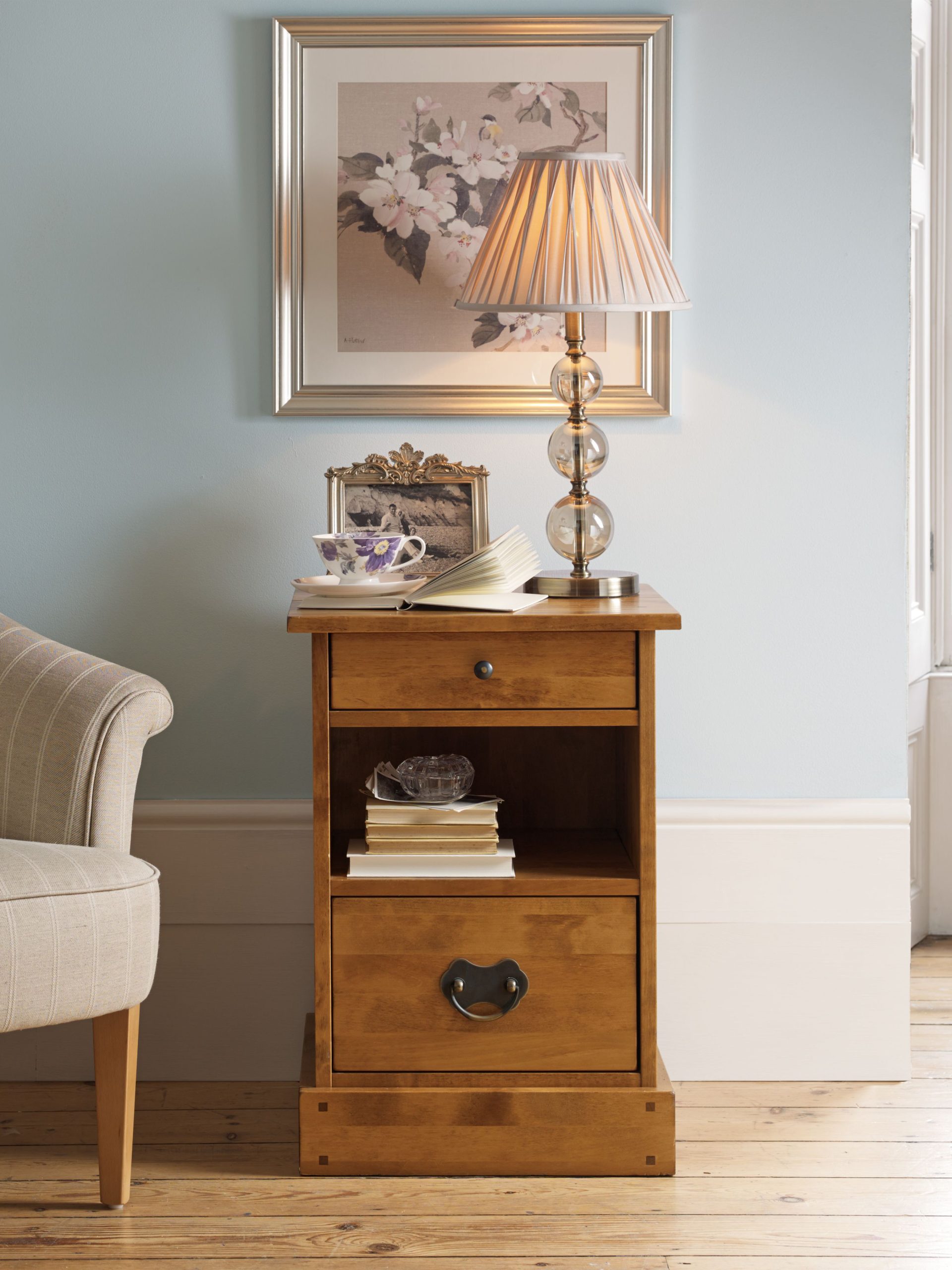 Laura Ashley Garrat Honey 2 Drawer Side Table