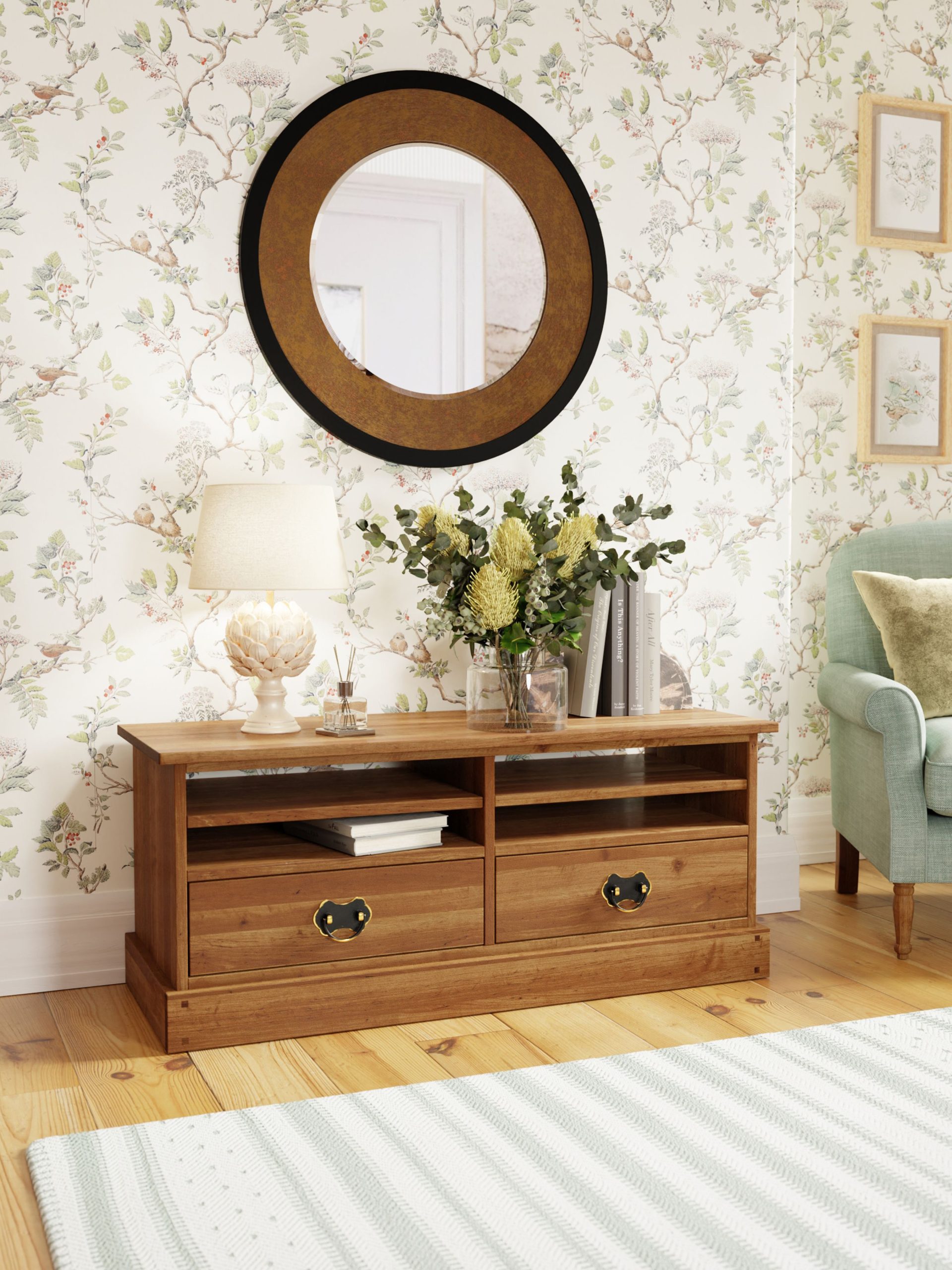 Laura Ashley Garrat Honey 2 Drawer TV Unit
