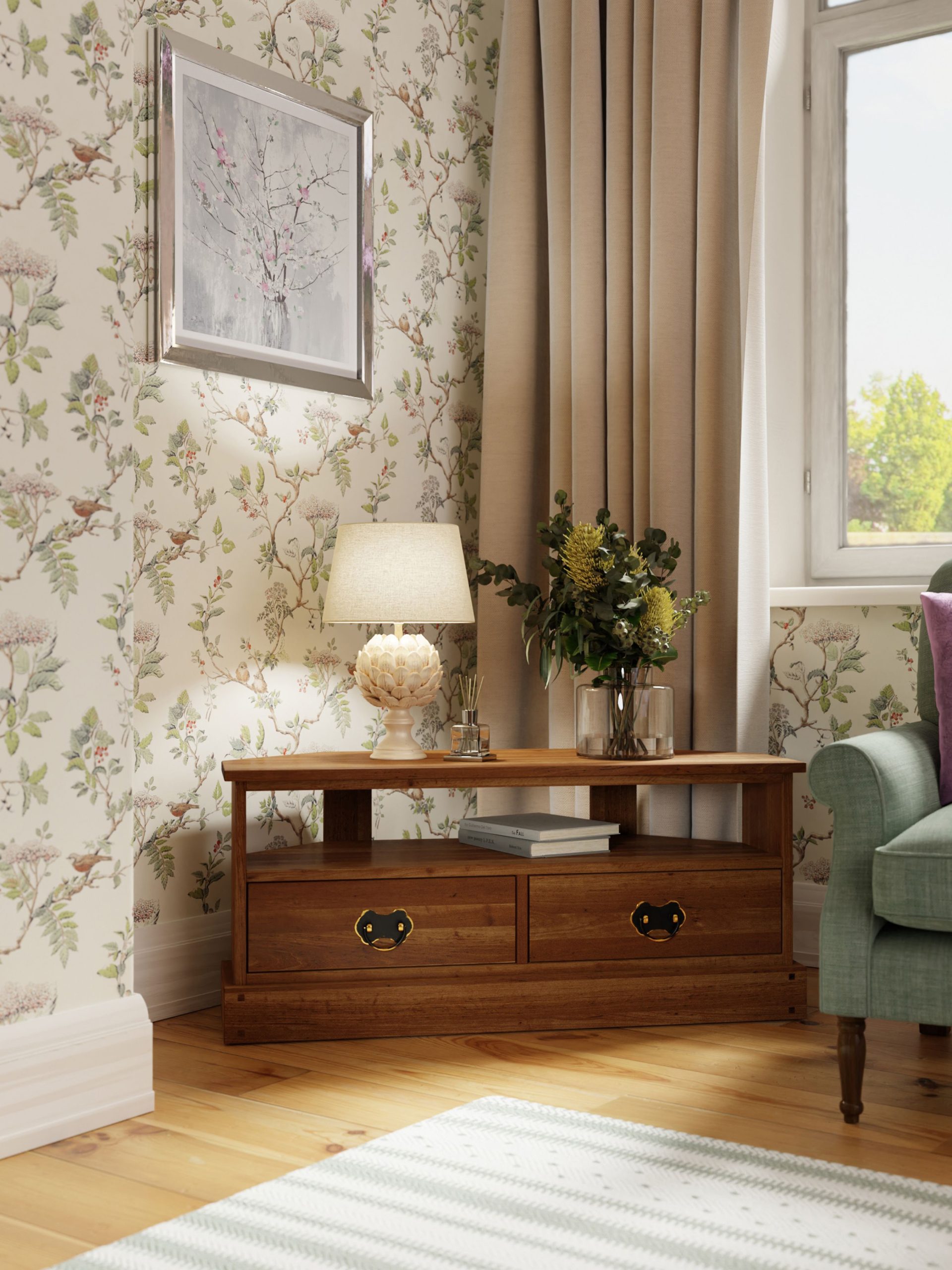 Laura Ashley Garrat Honey Corner TV Unit
