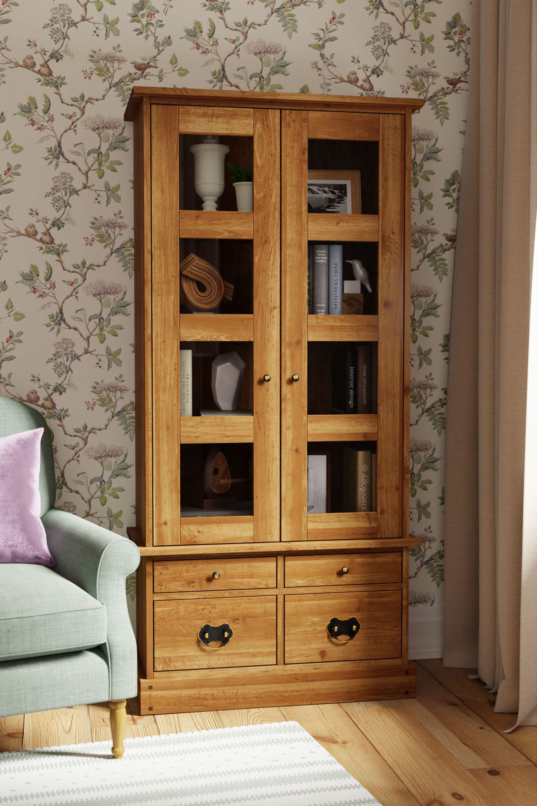 Laura Ashley Garrat Honey 2 Door 4 Drawer Display Unit