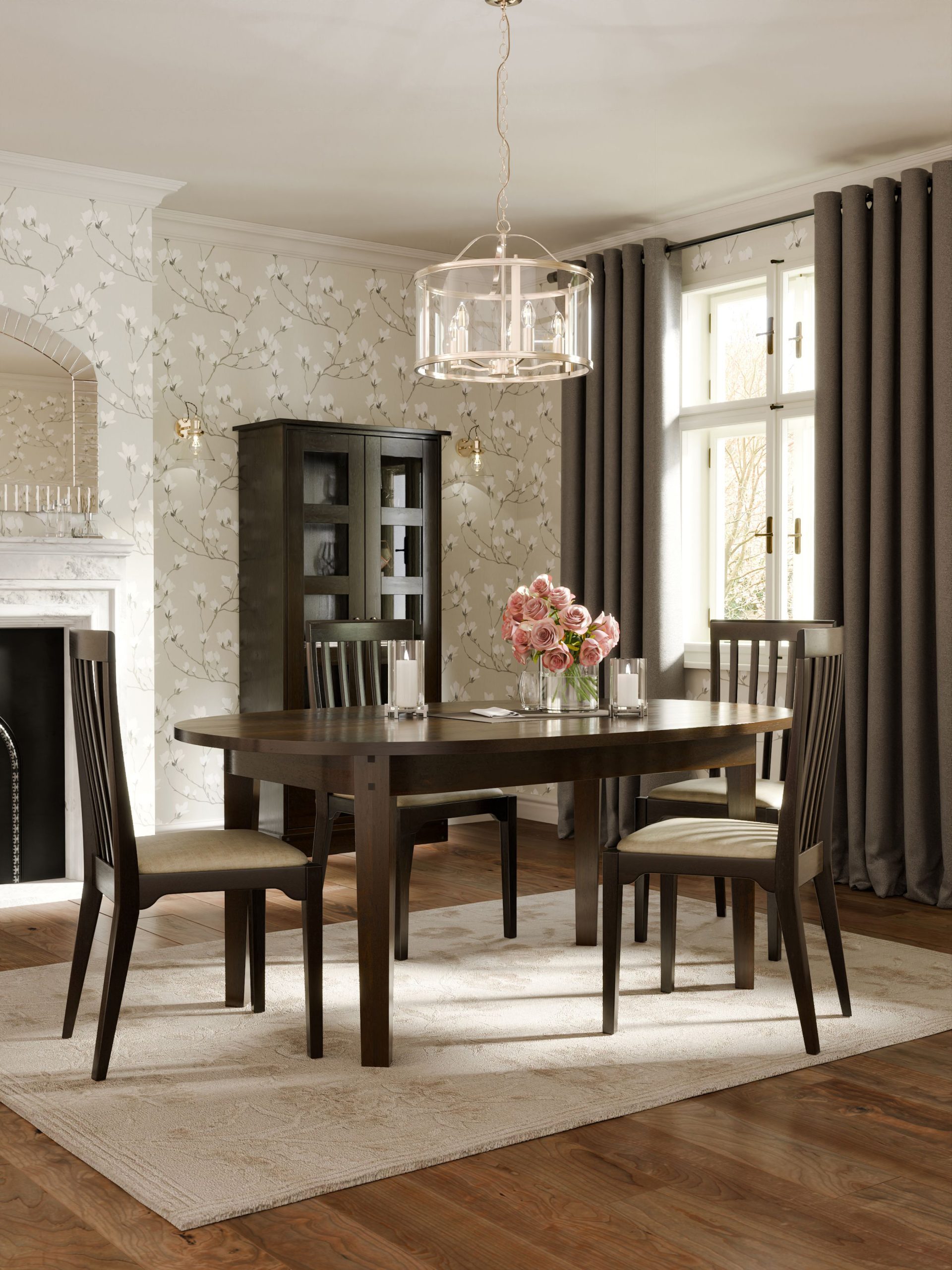 Laura Ashley Garrat Chestnut Oval Extending Dining Table