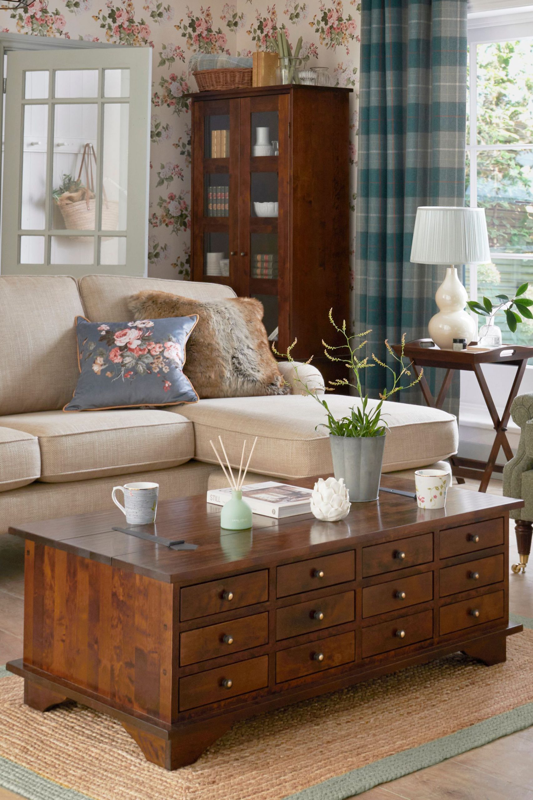 Laura Ashley Garrat Chestnut 12 Drawer Coffee Table
