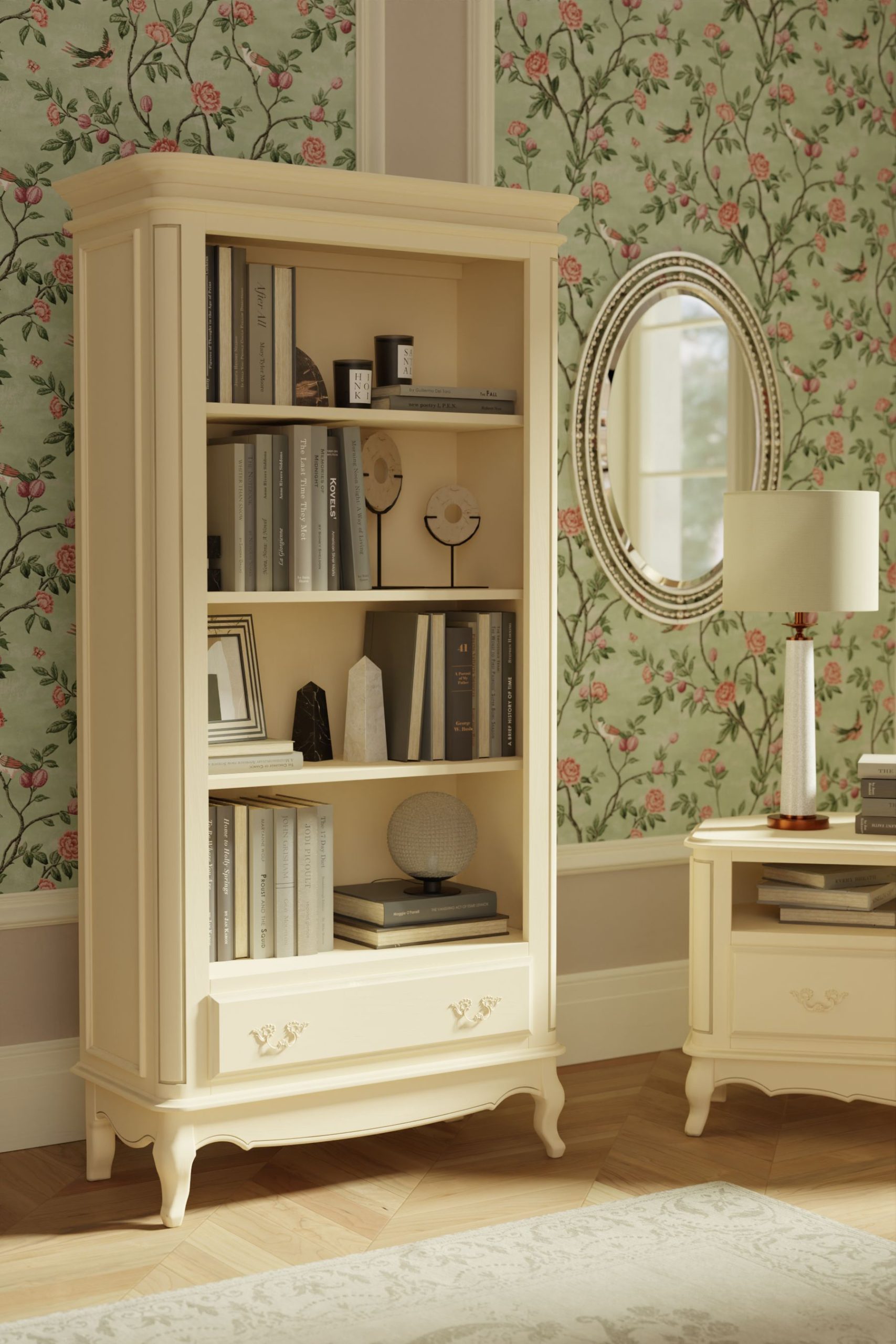 Laura Ashley Provencale Ivory 1 Drawer Bookcase