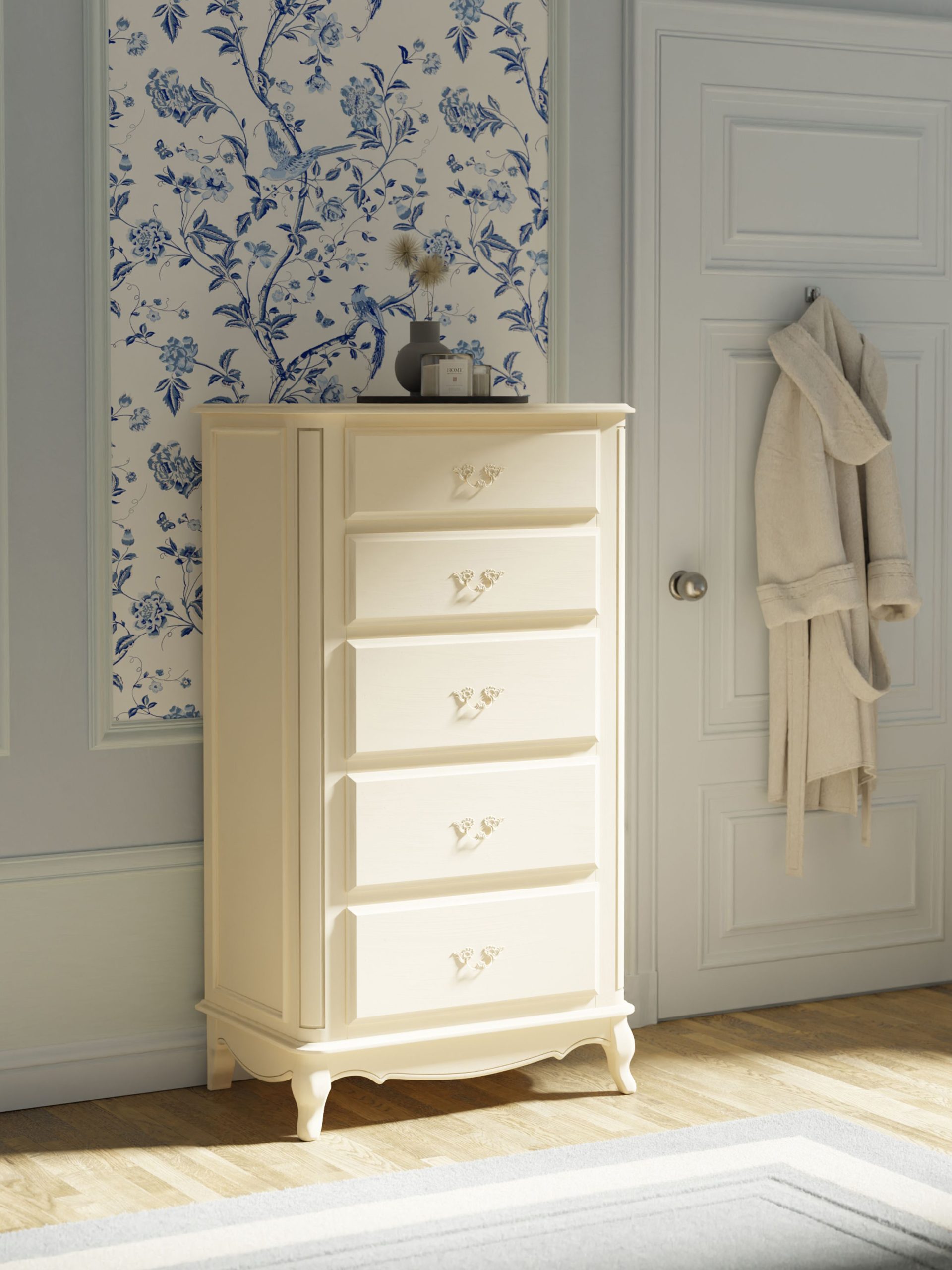 Laura Ashley Provencale Ivory 5 Drawer Tall Chest