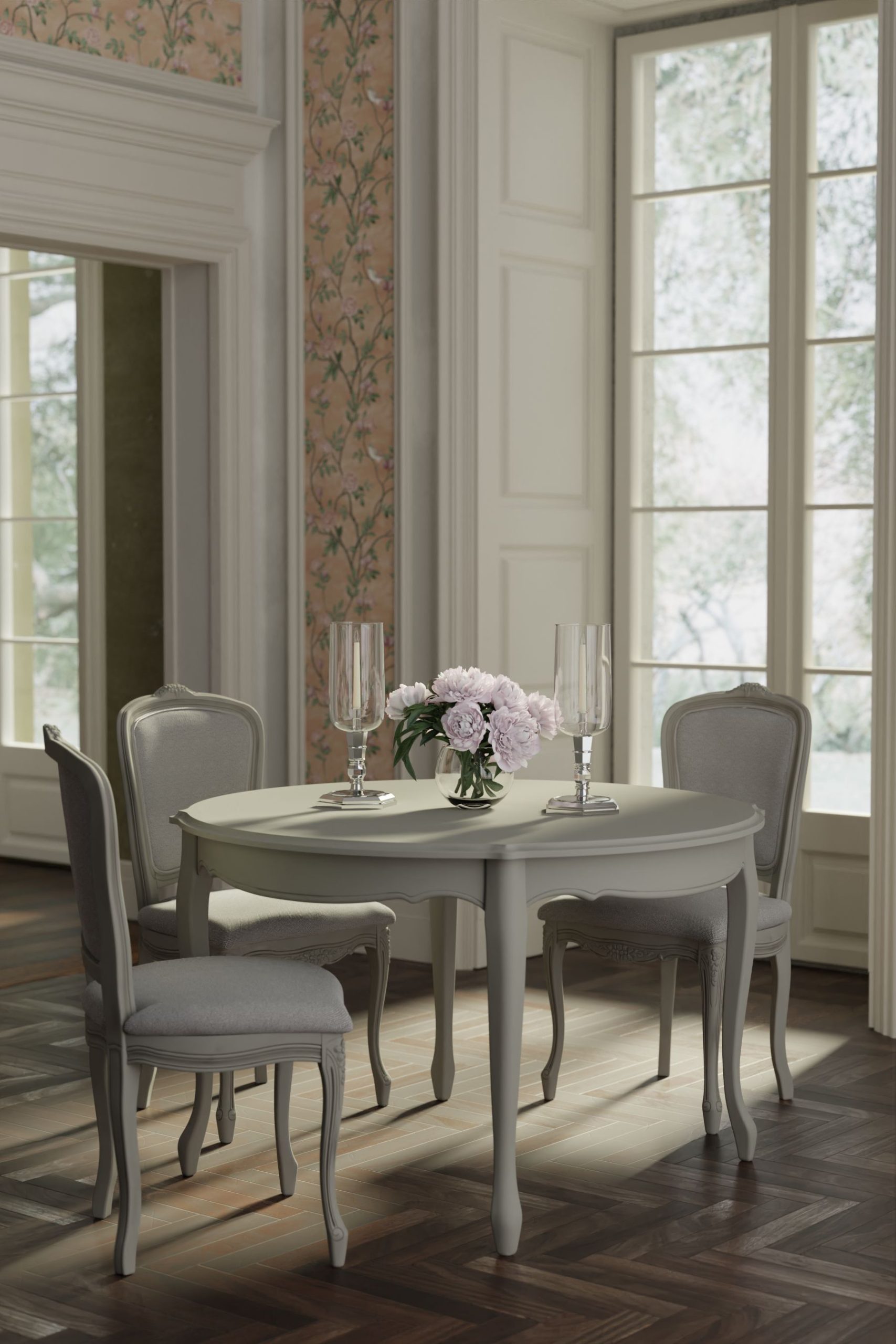 Laura Ashley Provencale Dove Grey Round Dining Table