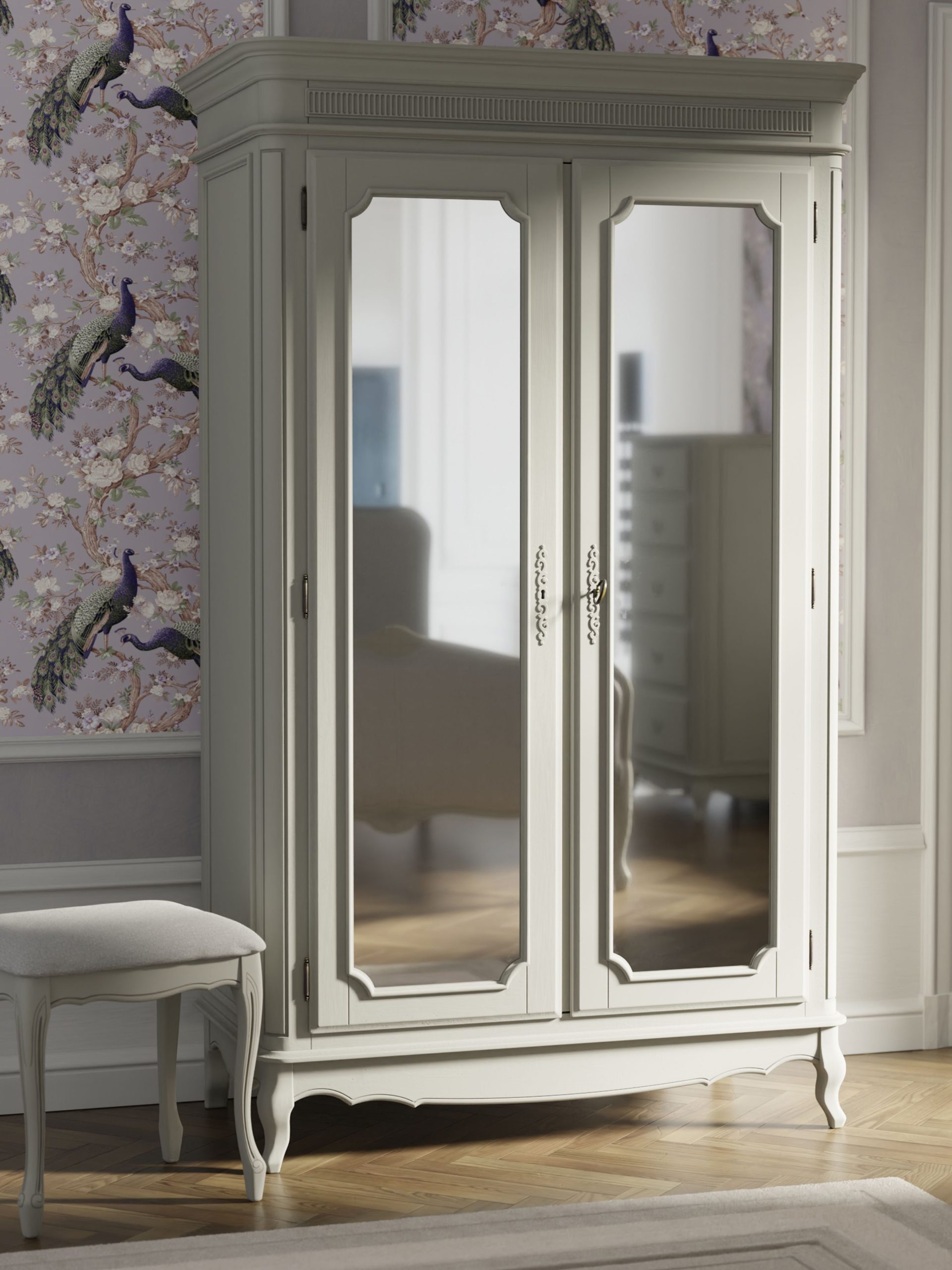 Laura Ashley Provencale Dove Grey 2 Door Mirrored Wardrobe
