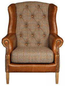 Kew Armchair in Hunting Lodge Harris Tweed Fabric | Shackletons