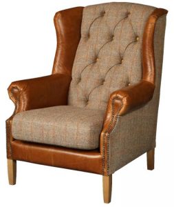 Kew Armchair in Hunting Lodge Harris Tweed Fabric | Shackletons