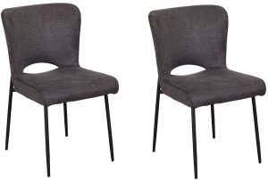 Pair of Maya Dining Chairs   Dark Grey | Shackletons
