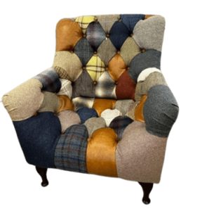 Bamford Club Armchair in Patchwork Fabric | Shackletons