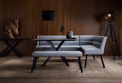 Laura Corner Bench Left Grey