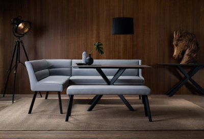 Laura Corner Bench Right Grey