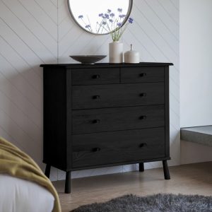 Gallery Direct Wycombe 5 Drawer Chest Black | Shackletons