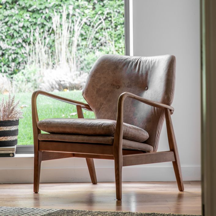 Gallery Direct Jensen Armchair Brown Leather