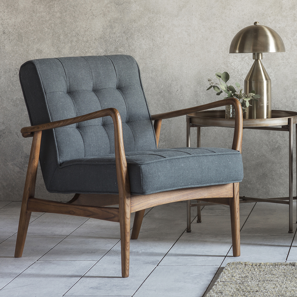 Gallery Direct Humber Armchair Dark Grey Linen