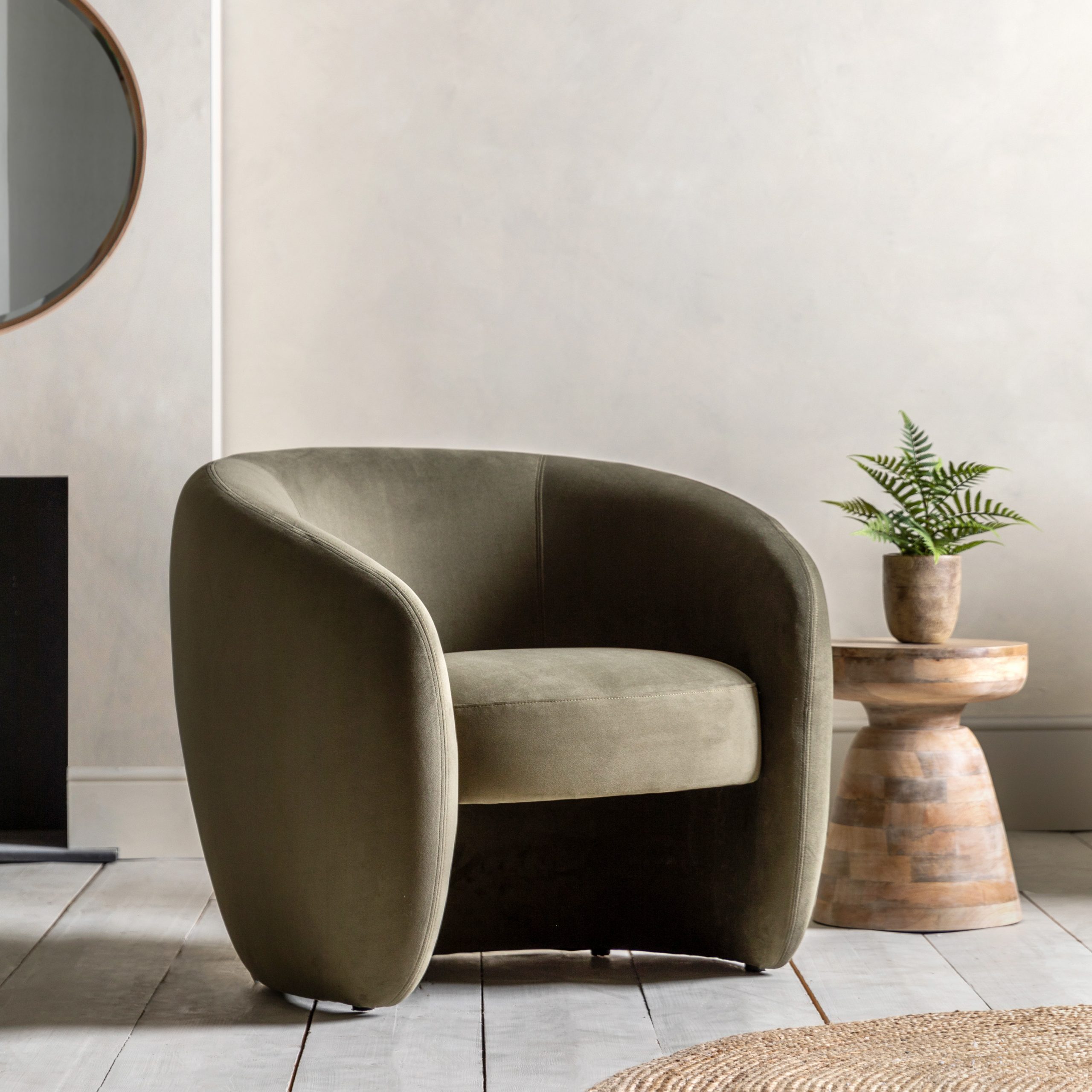 Gallery Direct Curvo Armchair Moss Green