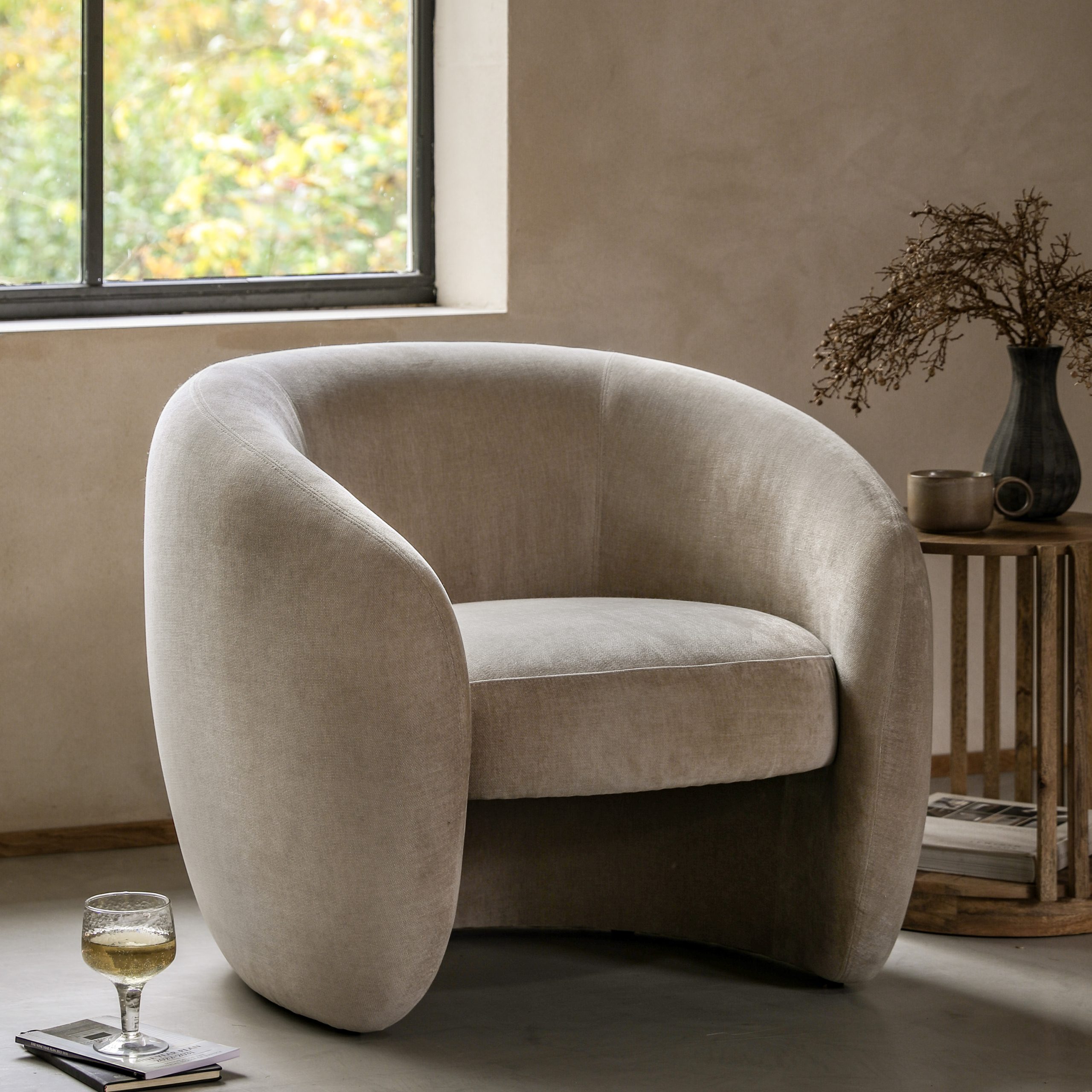 Gallery Direct Curvo Armchair Cream