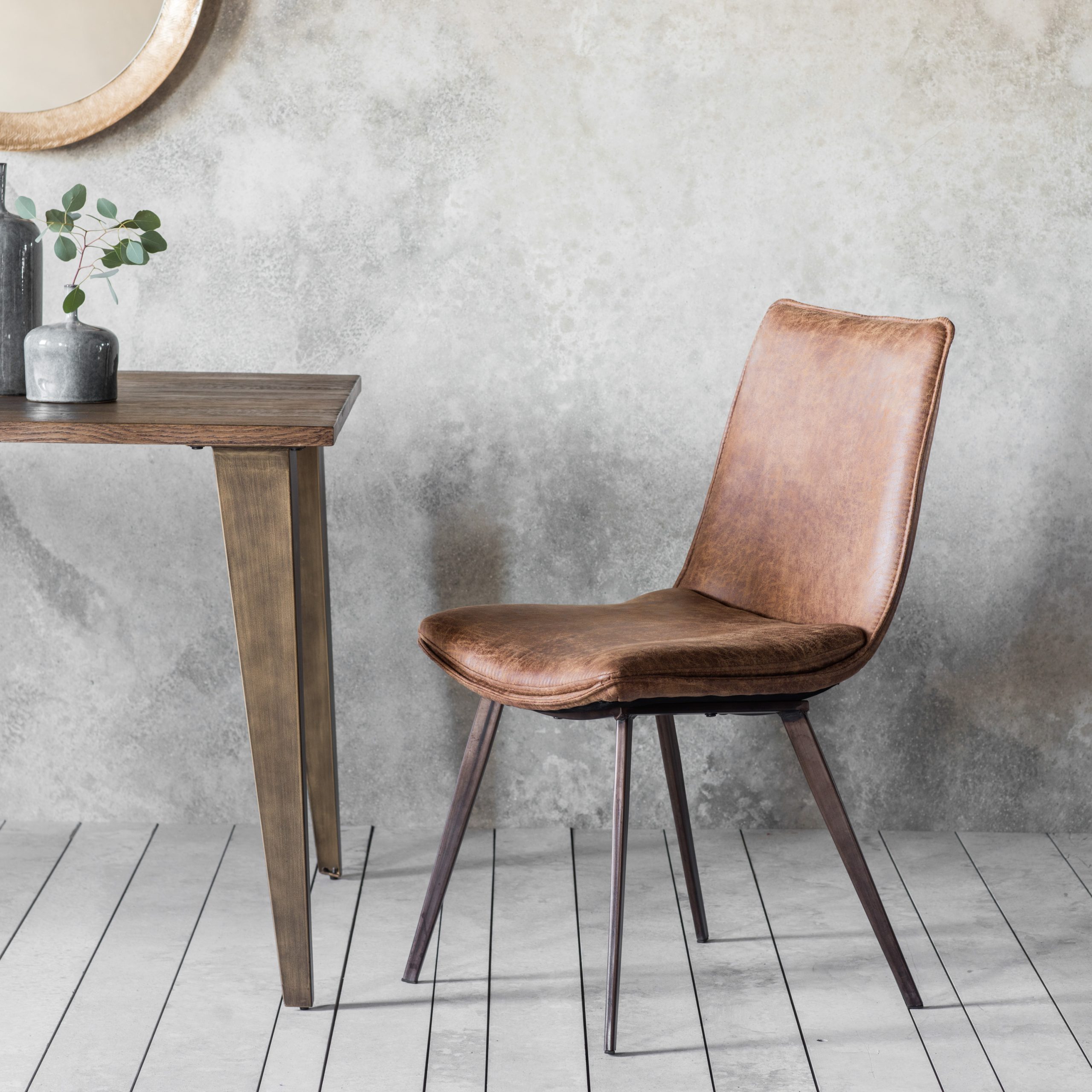 Gallery Direct Hinks Chair Brown (Set of 2)