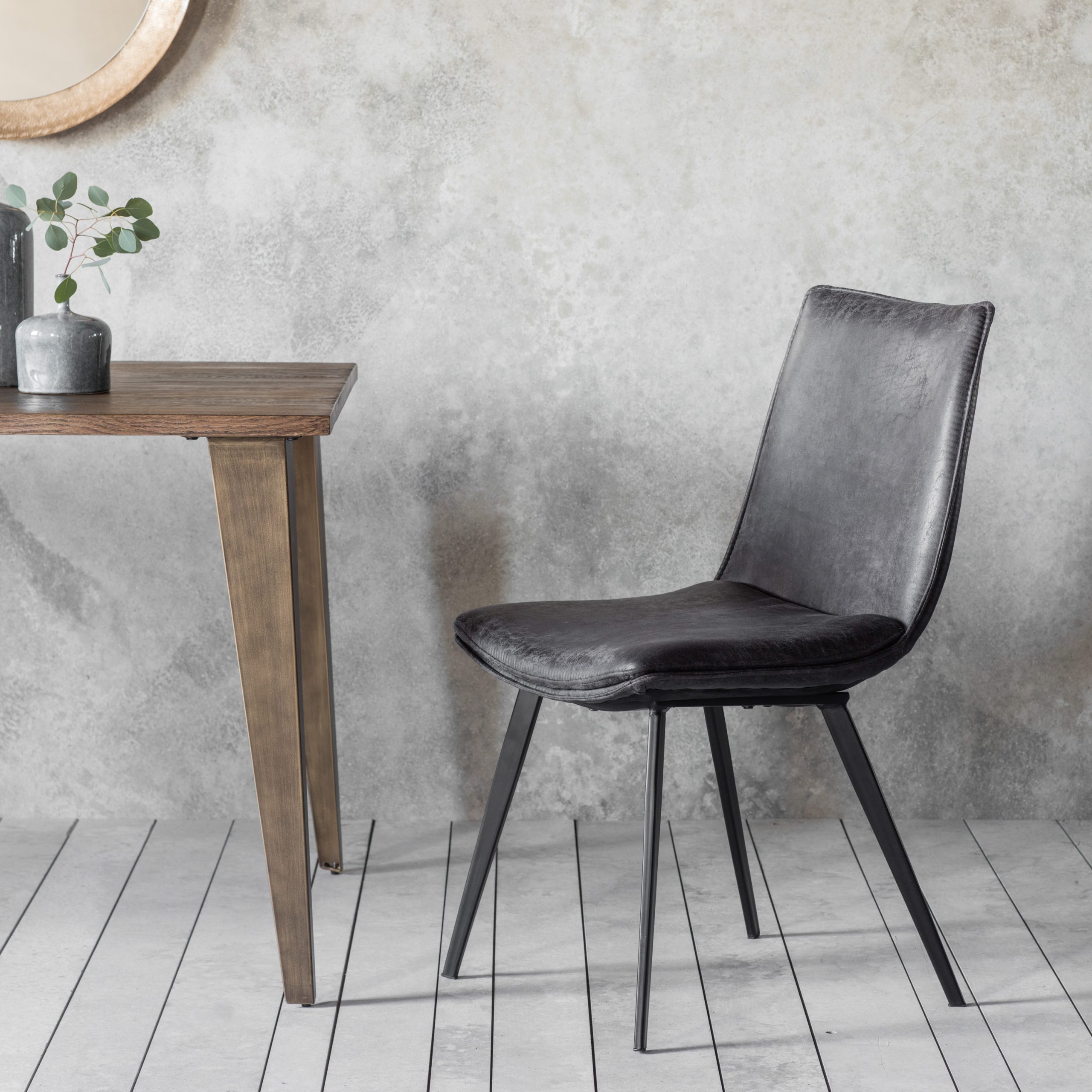 Gallery Direct Hinks Chair Grey (Set of 2)
