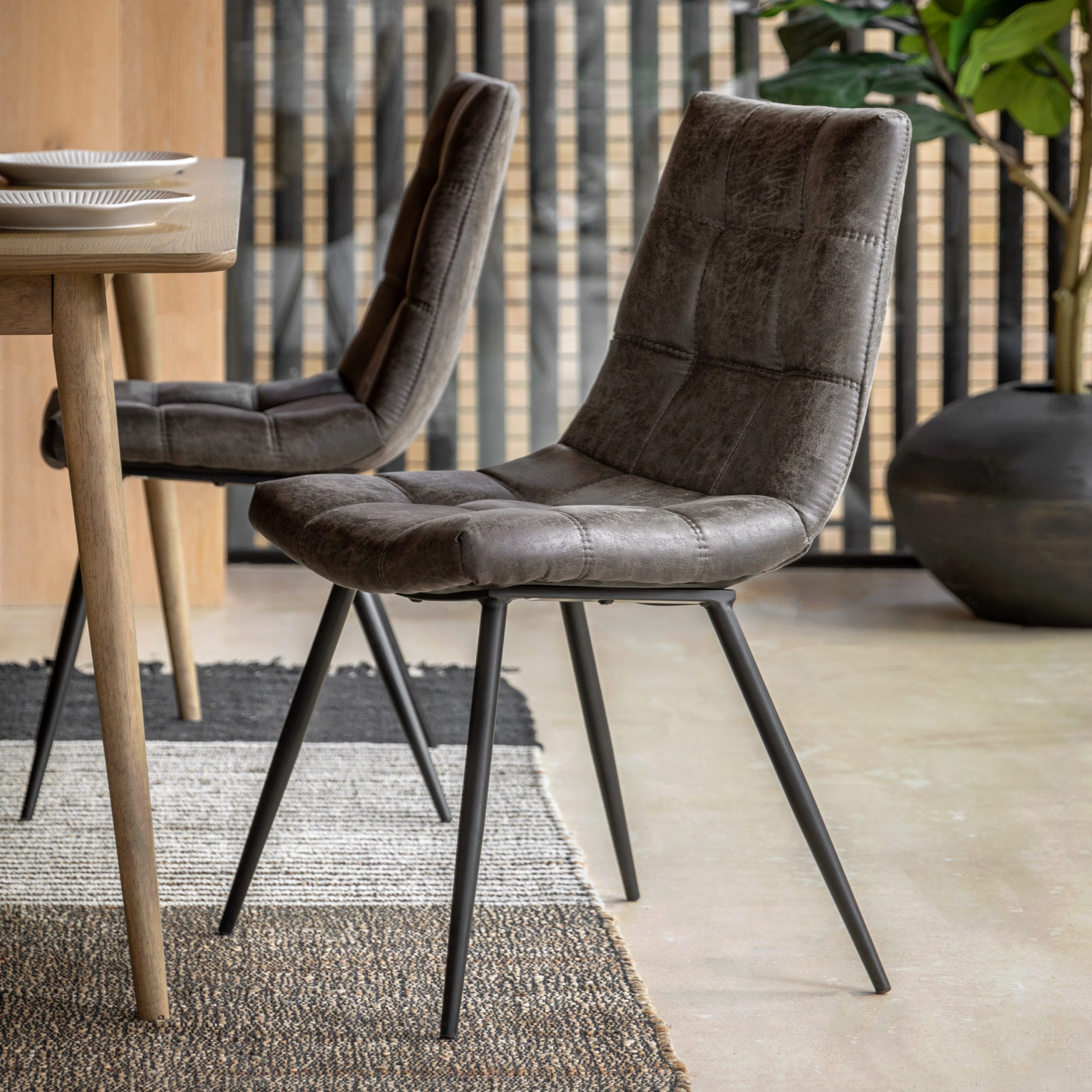 Gallery Direct Darwin Grey Chair (Set of 2)