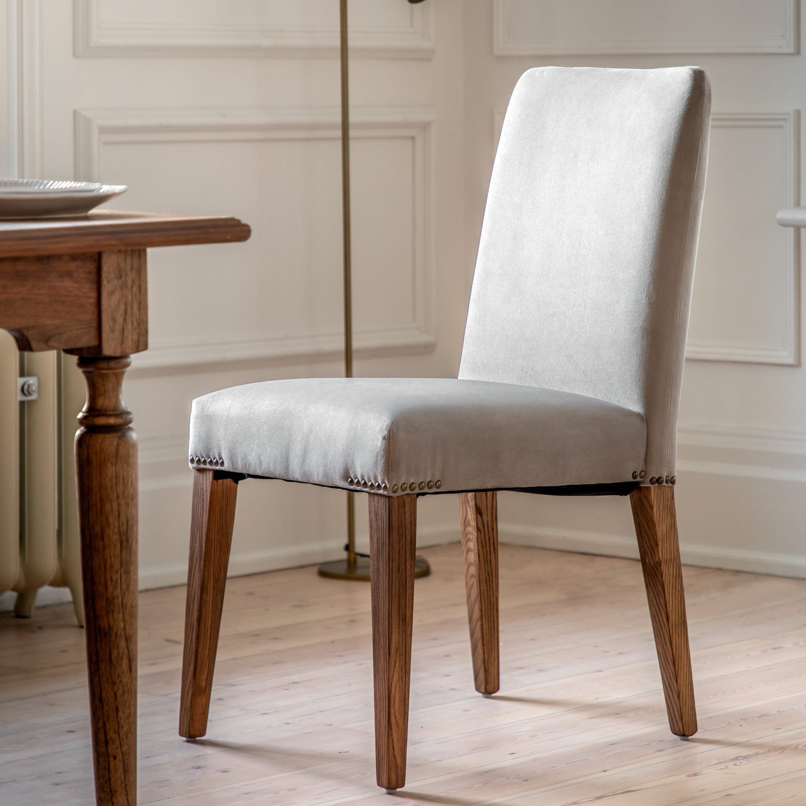 Gallery Direct Highgrove Chair Dove Velvet (Set of 2)