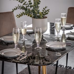 Gallery Direct Evans Dining Table Black Effect | Shackletons