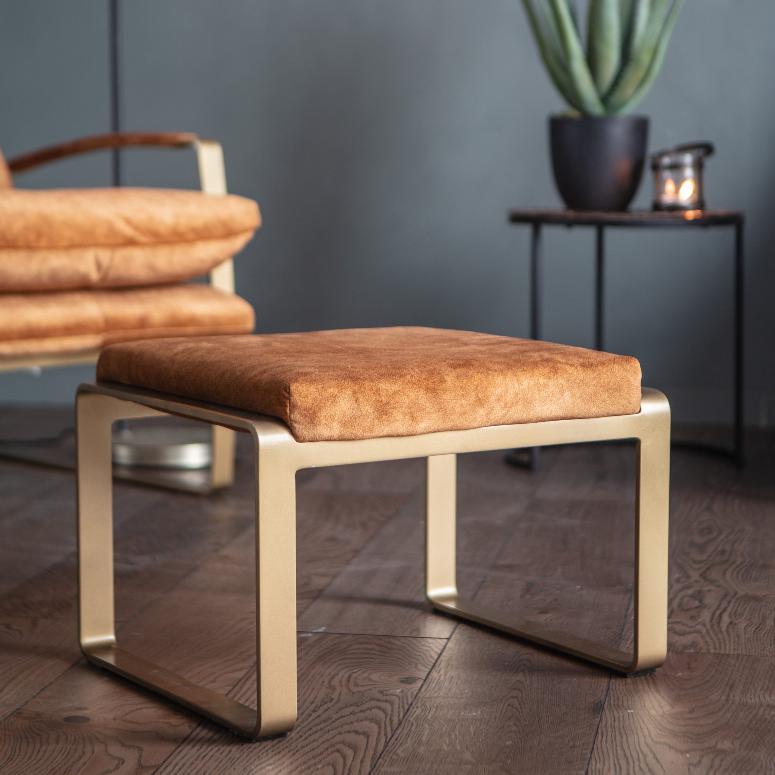 Gallery Direct Fabien Footstool Ochre
