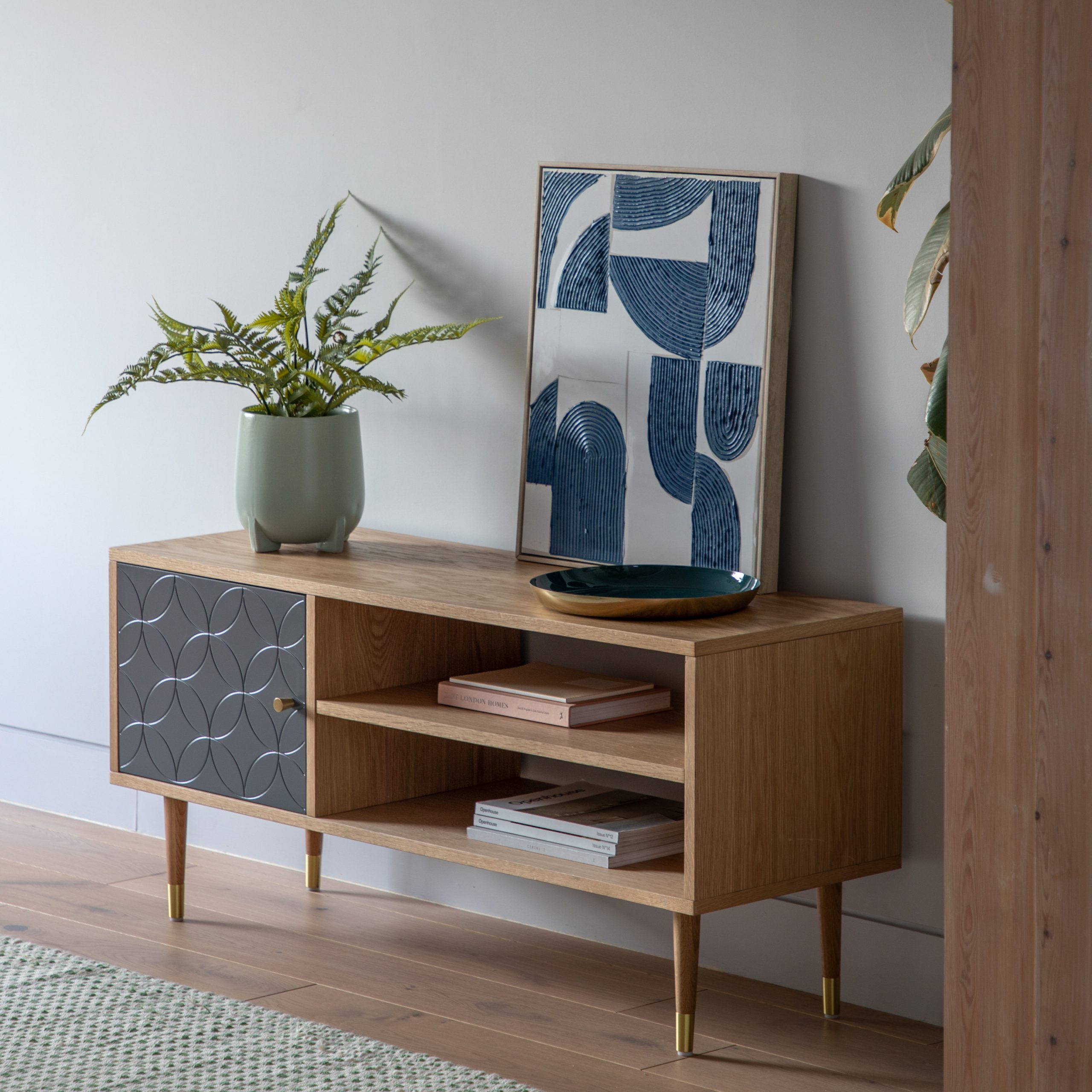 Gallery Direct Newbury Media Unit Oak Grey