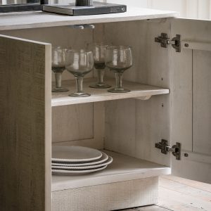 Gallery Direct Iowa 4 Door Sideboard Whitewash | Shackletons