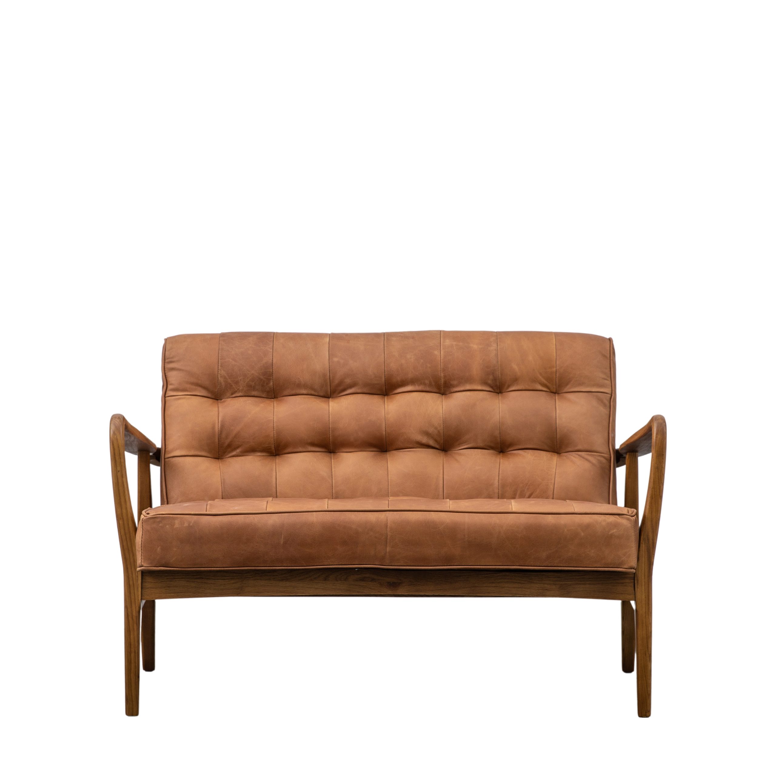 Gallery Direct Humber 2 Seater Sofa Vintage Brown Leather | Shackletons
