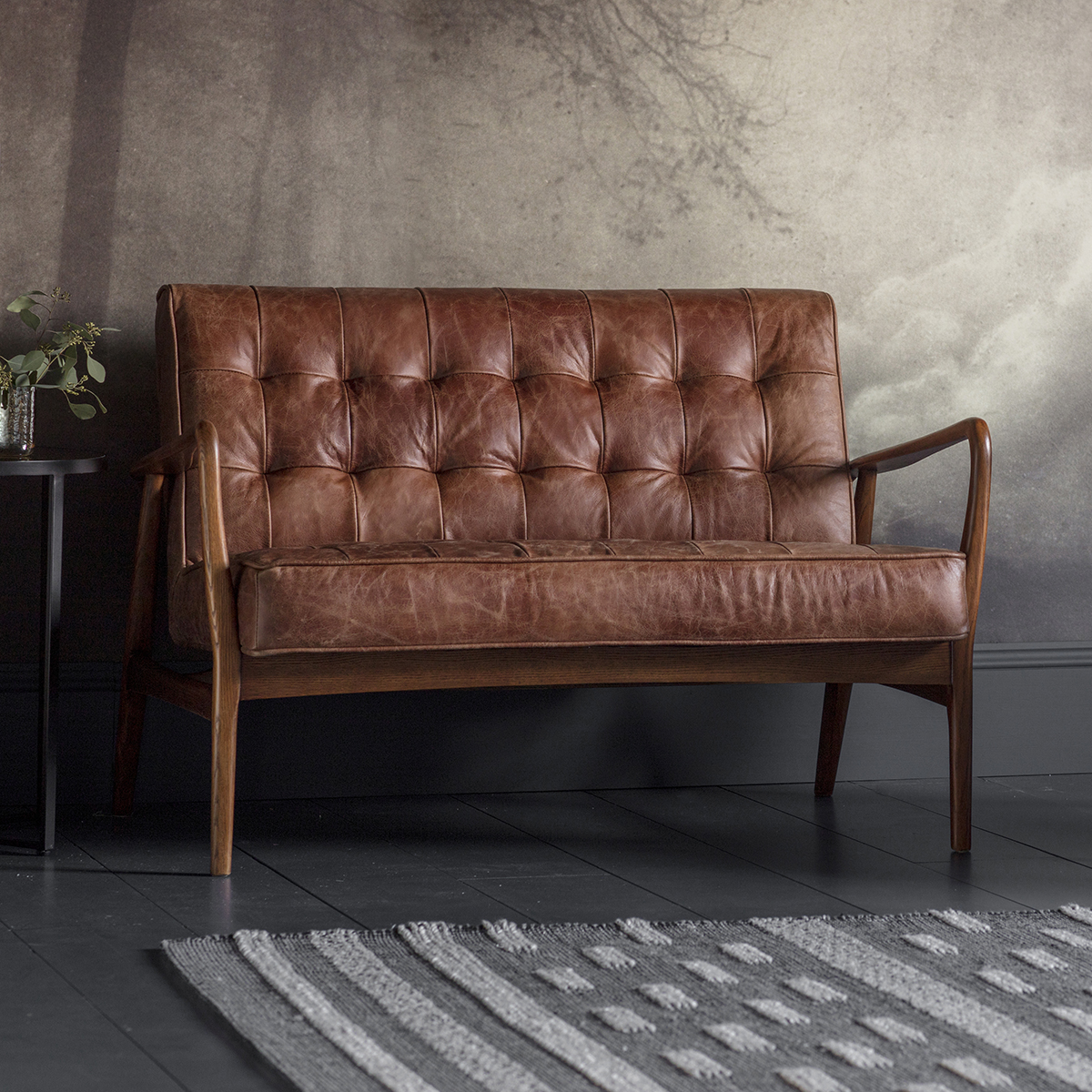 Gallery Direct Humber 2 Seater Sofa Vintage Brown Leather
