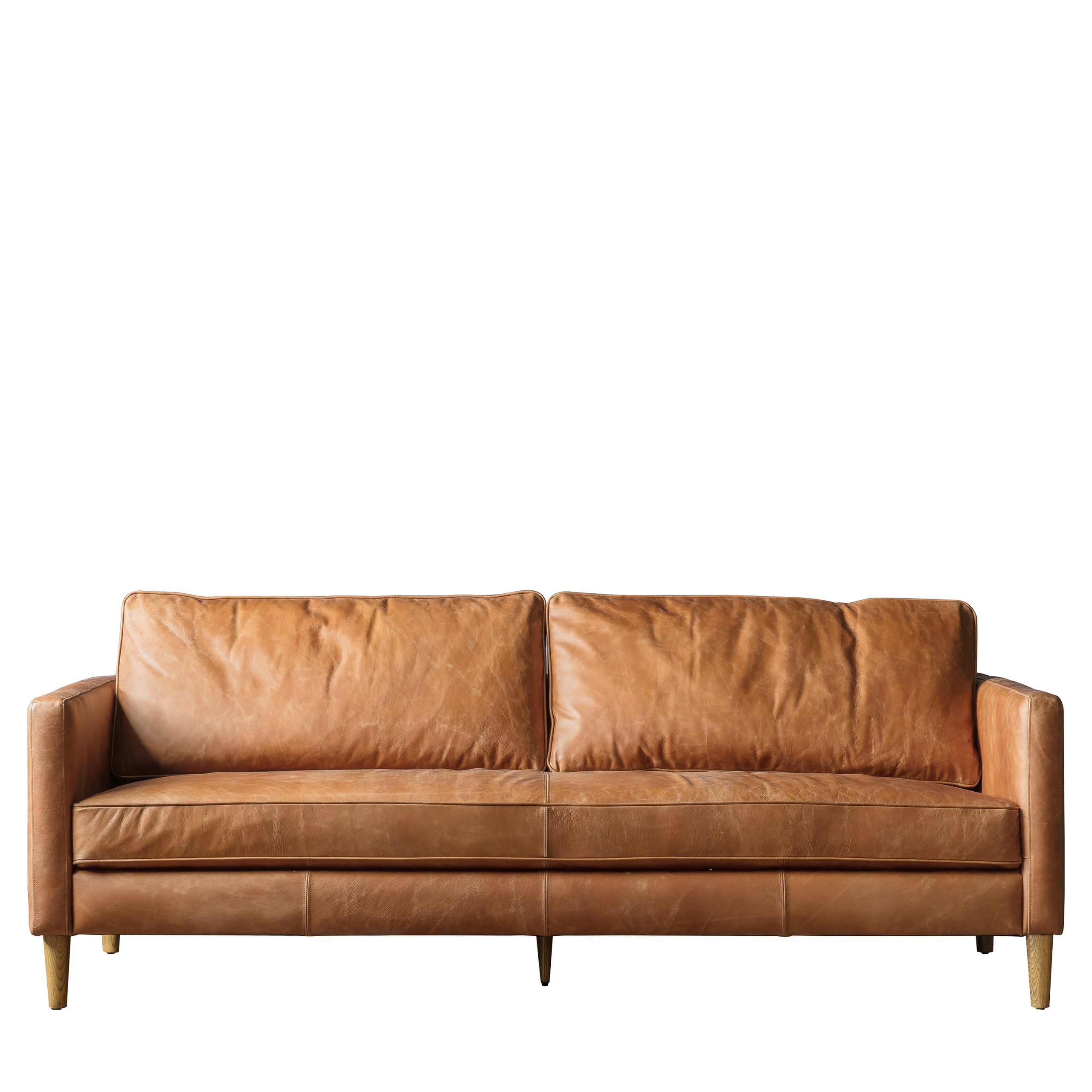 Gallery Direct Osborne 3 Seater Sofa Vintage Brown Leather | Shackletons