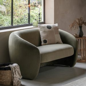 Gallery Direct Curvo 2 Seater Sofa Moss Green | Shackletons