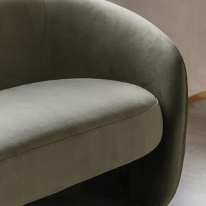 Gallery Direct Curvo 2 Seater Sofa Moss Green | Shackletons