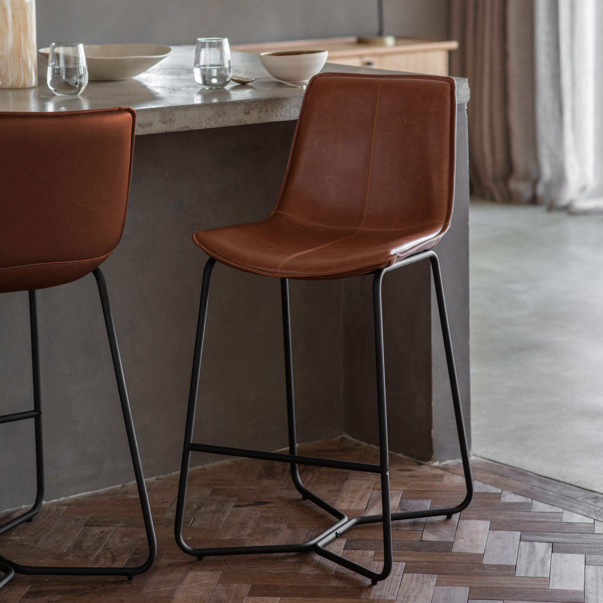 Gallery Direct Hawking Stool Brown (Set of 2)
