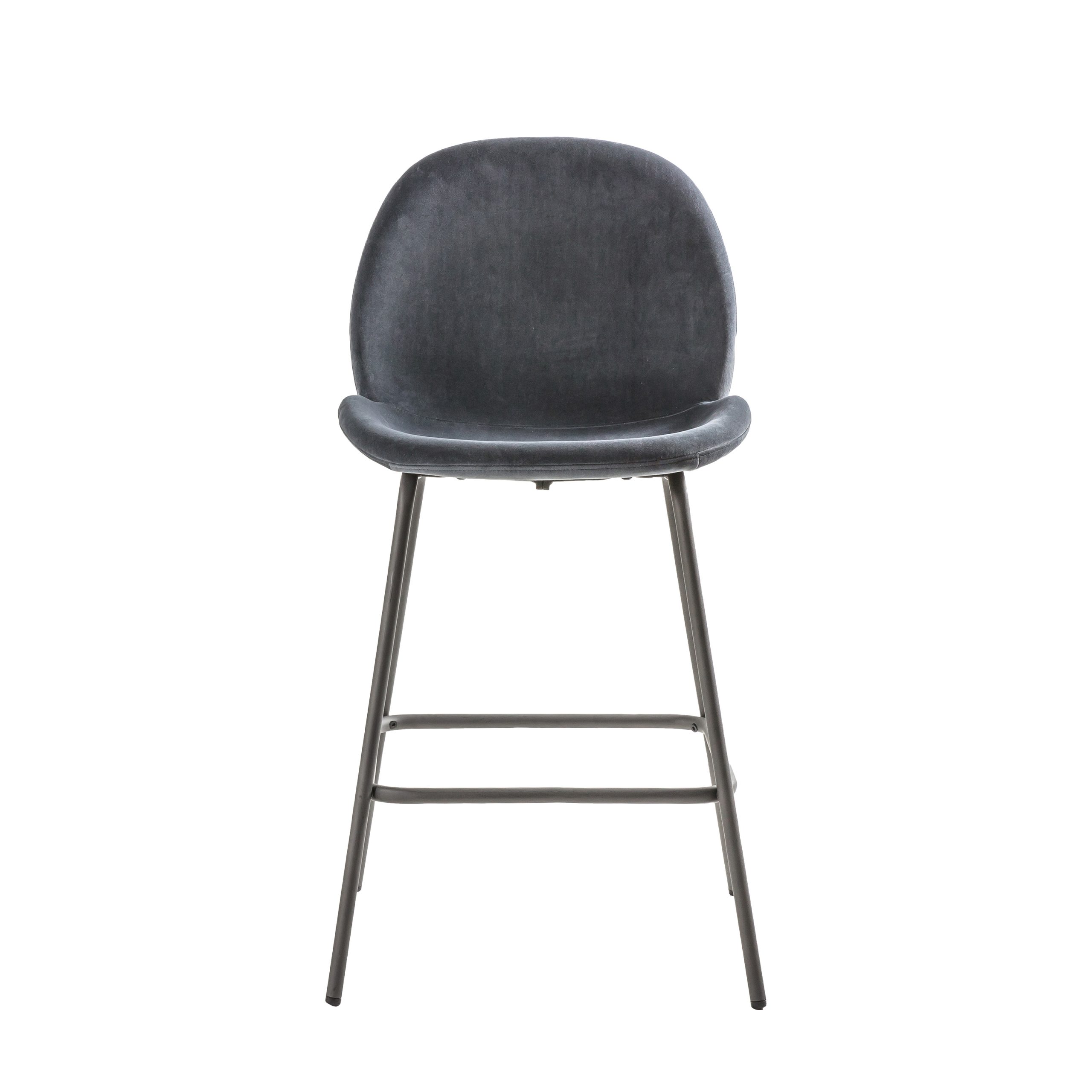 Gallery Direct Flanagan Stool Dark Grey Velvet (Set of 2)