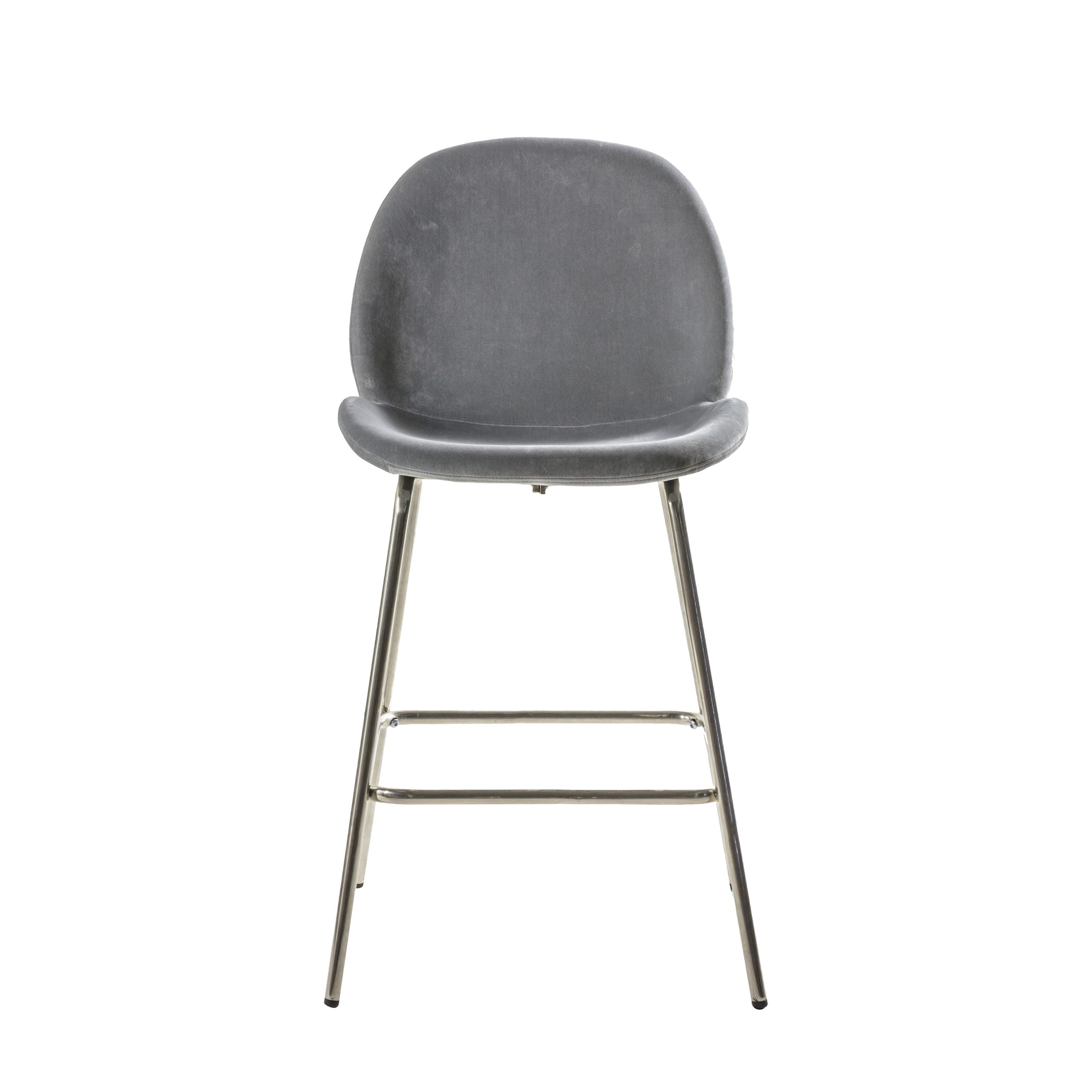 Gallery Direct Flanagan Stool Light Grey Velvet (Set of 2)
