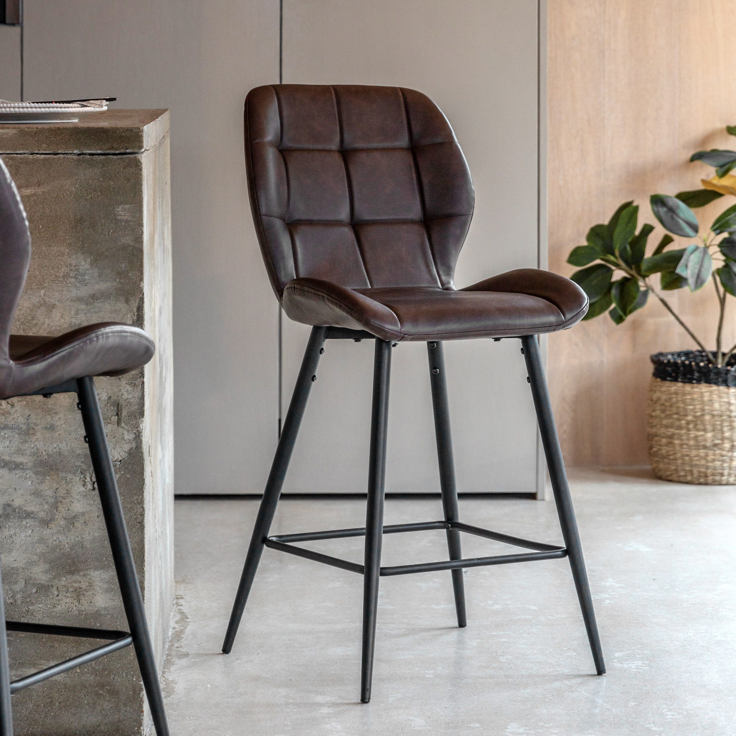 Gallery Direct Manford Stool Brown (Set of 2)
